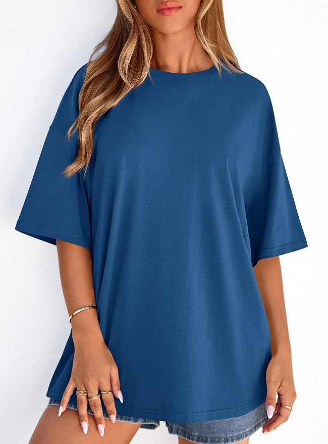 PRETTYGARDEN Womens 2026 Spring Going Out Tops Casual Short Sleeve Crewneck Loose Fit Basic Oversized T Shirts Summer Outfits - Image 7