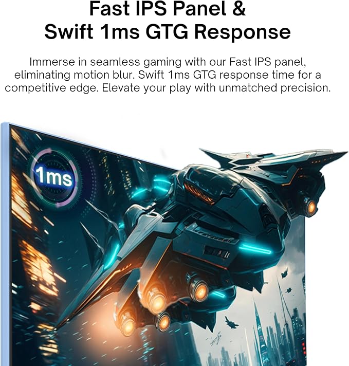 Pixio PX248 Wave Blue 24 inch 200Hz Refresh Rate FHD 1080p Resolution Fast IPS Panel 1ms GTG Response Time Built-in Speakers Gaming Monitor with Adaptive Sync - Image 4