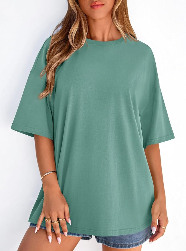 PRETTYGARDEN Womens 2026 Spring Going Out Tops Casual Short Sleeve Crewneck Loose Fit Basic Oversized T Shirts Summer Outfits - Image 7