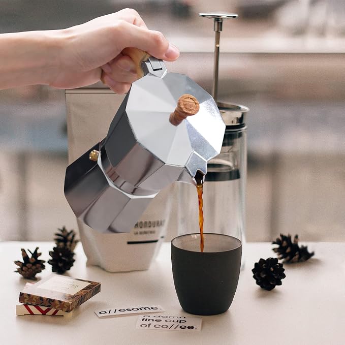 wedrink Stovetop Espresso Maker Aluminum Moka Pot 6 Cups Cuban Coffee Maker Stovetop Coffee Maker Moka Italian Espresso - Image 5