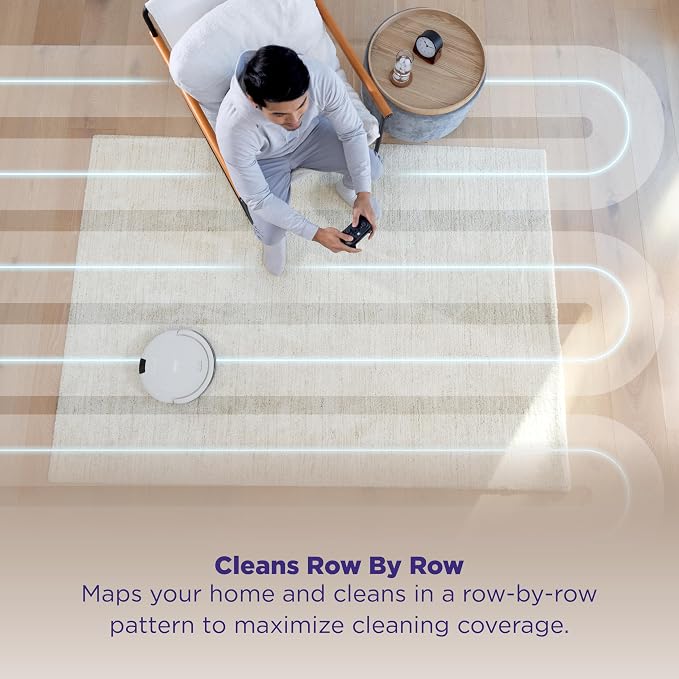 Shark Navigator Robot Vacuum with SmartPath Navigation and Self-Cleaning Brushroll, Powerful Suction, for Carpets & Hard Floors, White, AV2120 - Image 3