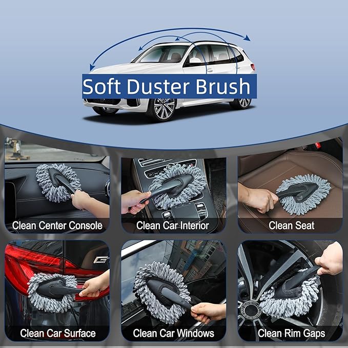 Fitosy Car Interior Duster Detail Brush Cleaning Gel Kit, Dust Remover | Slime Putty Cleaner Soft Detailing Brushes Car Accessories Essentials Supplies Tools for Men Women, Auto Truck SUV RV - Image 3