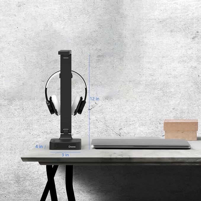 Drevet LED Desk Lamp with Headphone Stand, Desk Light with 1 USB Charging Port and 2 AC Power Outlet, 3 Lighting Modes, 3 Level Brightness,1H Timer, Memory Function, Eye-Caring Gaming Desk Lamp - Image 6