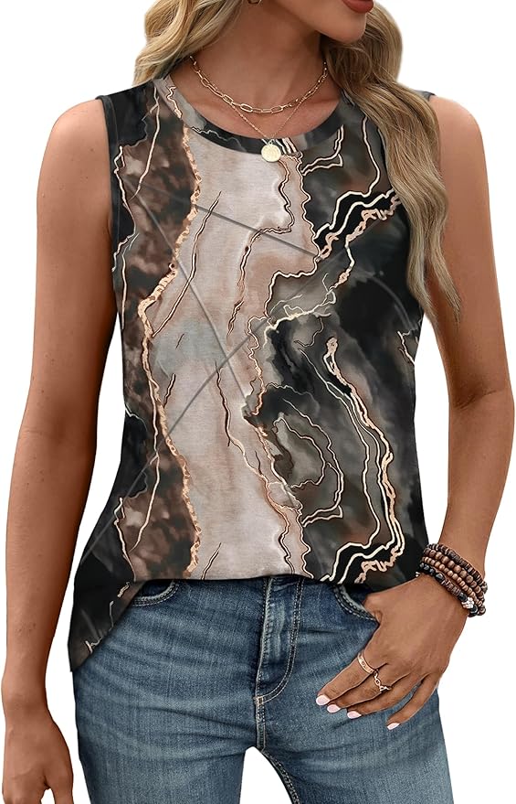 WIHOLL Women's Sleeveless Summer Crewneck Loose Fit Tank Tops - Image 2