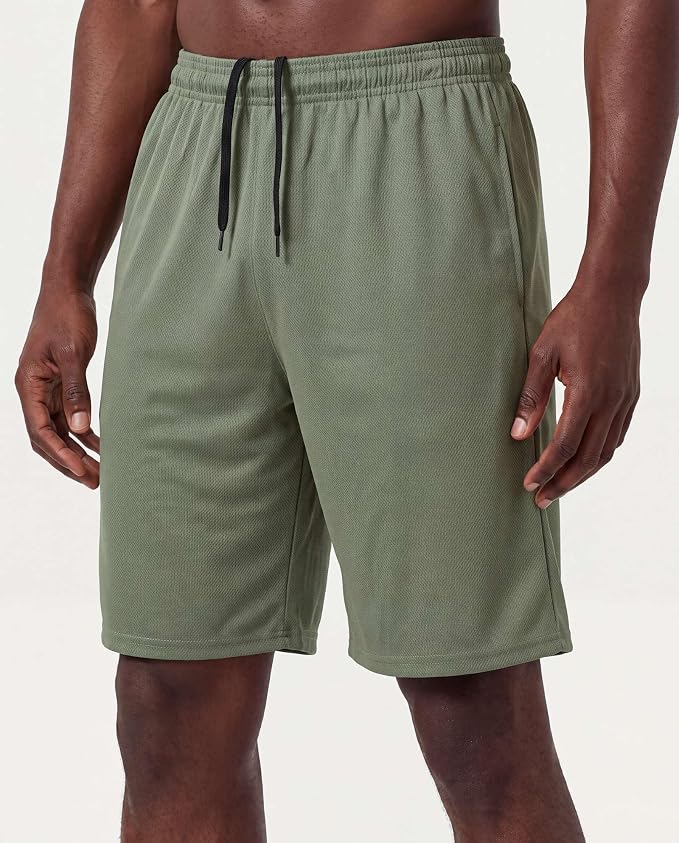 5 Pack Men's Mesh Shorts Athletic Basketball Sports Gym Workout Pockets | Cooling Moisture-Wicking, 9", Long, Quick-Dry, Breathable, Elastic Drawstring Waistband. Running, Exercise, Soccer, Training. - Image 2