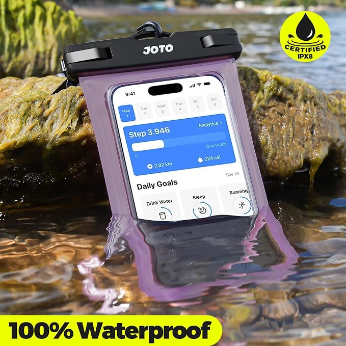 JOTO Up to 7" Universal Waterproof Phone Case for iPhone 16 15 14 13 Plus Pro Max, IPX8 Cellphone Dry Bag 12 11 Pro Max XR X 8 7 6S Plus SE, Galaxy S23 S22 S21 S20+ S20 Plus Note, Pixel -Clearpurple - Image 2