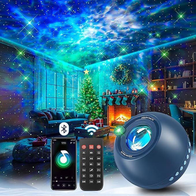 One Fire 360 Game Lights Galaxy Projector Gaming Accessories Gaming Room Decor Green Star Bluetooth Speaker+15 White Noise Man Cave Accessories Cool Gifts for Men Birthday Gift Cool Stuff for Teen Boy by OneFire