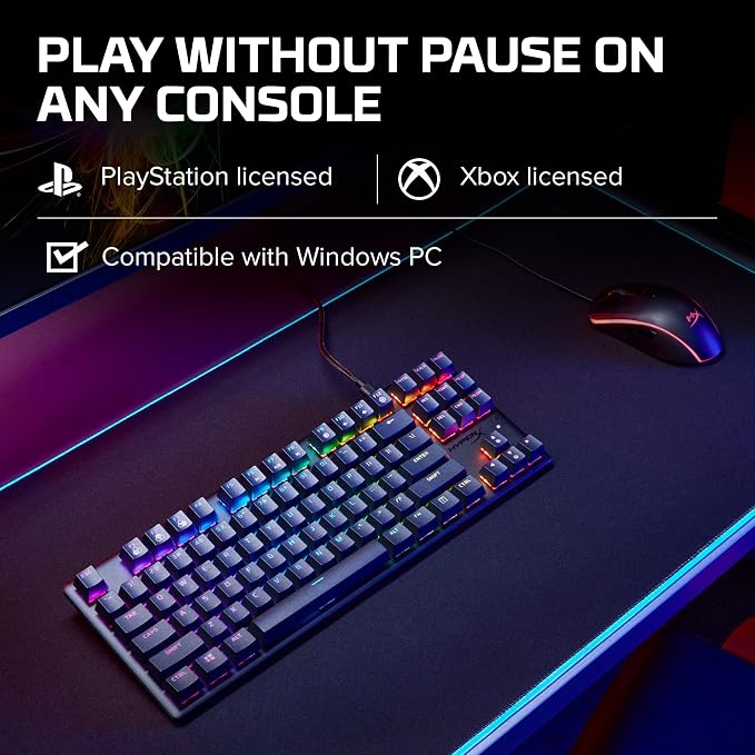HyperX Alloy Origins Core - Tenkeyless Mechanical Gaming Keyboard, Software Controlled Light & Macro Customization, Compact Form Factor, RGB LED Backlit, Tactile HyperX Aqua Switch,Black - Image 6
