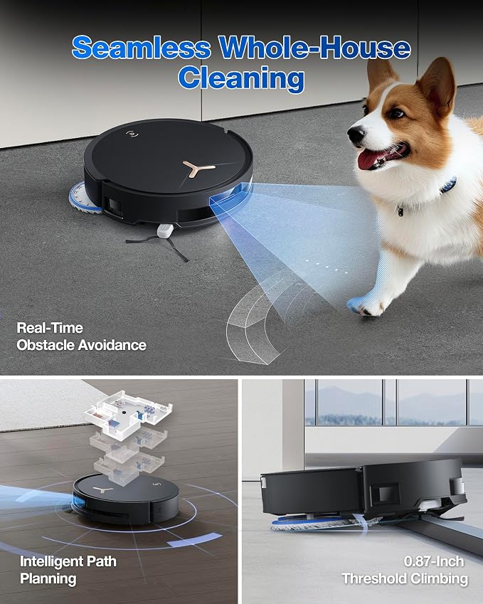 ECOVACS DEEBOT T50 MAX Robot Vacuum and Mop,18,500Pa Blast Suction,12-in-1 Omni Station,18mm Auto Mop Lift, Zero Tangle, TruEdge Edge Cleaning, Perfect for Pet Hair, Carpets & Hard Floors - Image 8