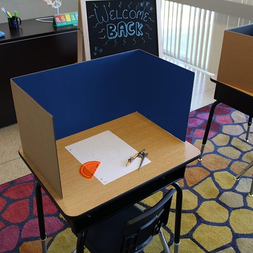 Flipside Products 18” x 48” Assorted Color Study Carrel, Red, Green, Blue, Yellow Privacy Boards, Student Privacy and Focus Booth for The Classroom, Desk Divider Cubby for Tests, Made in USA - 24 Pack - Image 4
