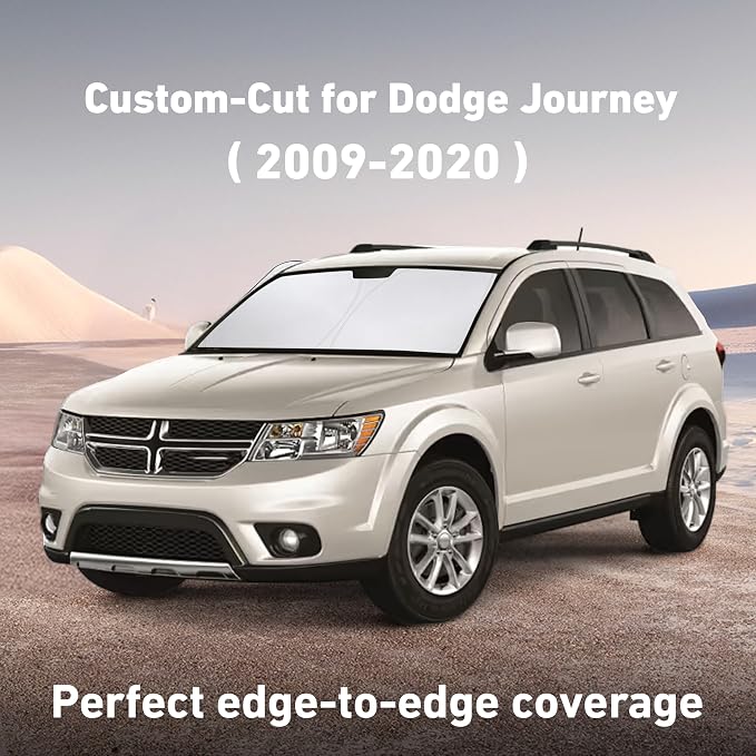 EcoNour Windshield Sunshade Compatible for Dodge Journey 2009-2018 2019 2020, Sun Visor for Front Windshield & Window Sun Shade Cover, UV Heat Blocker & Protector, Car Accessories - Image 2