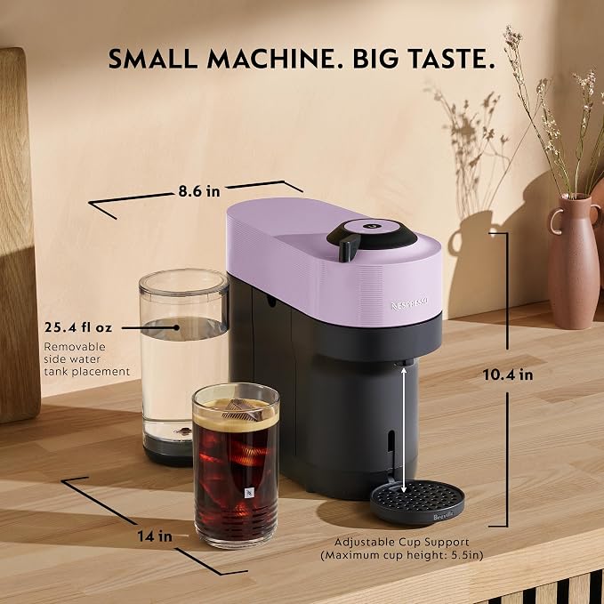 Nespresso Vertuo Pop+ Coffee and Espresso Maker by Breville, Lilac - Image 7