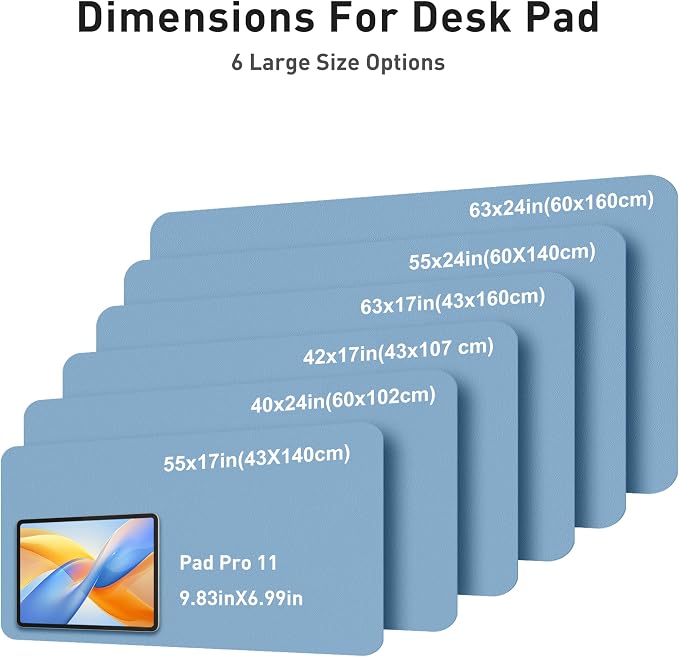 Aothia Faux Leather Desk Mat for Keyboard & Mouse (Sky Blue, 42" x 17") | Large desk mat for keyboard, mouse and laptop, creating a clean, organized workspace for work, study and everyday use - Image 5