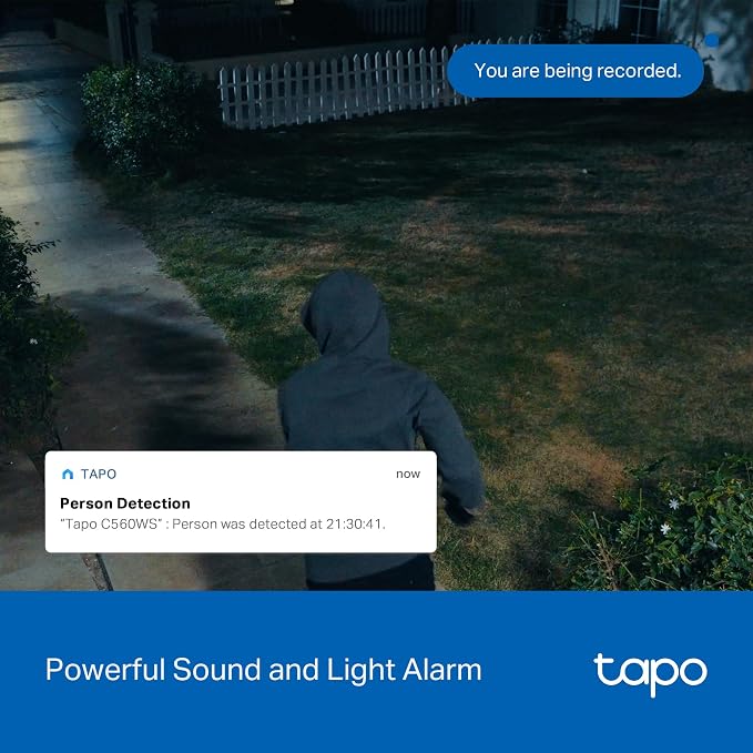 Tapo 4K 8MP Wired Pan/Tilt Outdoor Security Camera, Free Person/Vehicle Detect & 360° View, Color Night, Local AI, SD/Cloud Storage, Works w/Alexa & Google Assistant, 2.4 GHz WiFi C560WS - Image 9