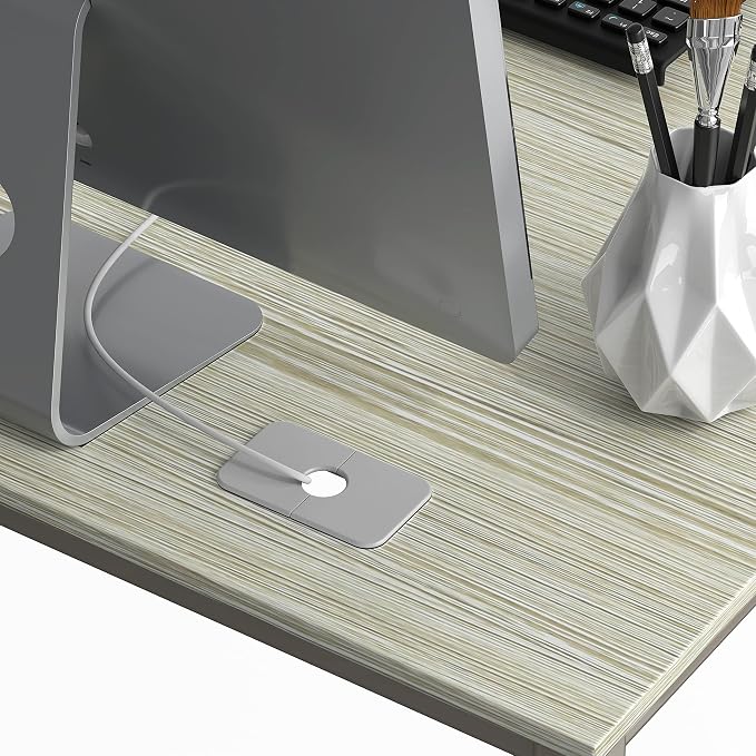 SHW Mission 55 x 60 L-Shape Home Office Computer Desk, Maple | Reversible Desktop Design - Image 6