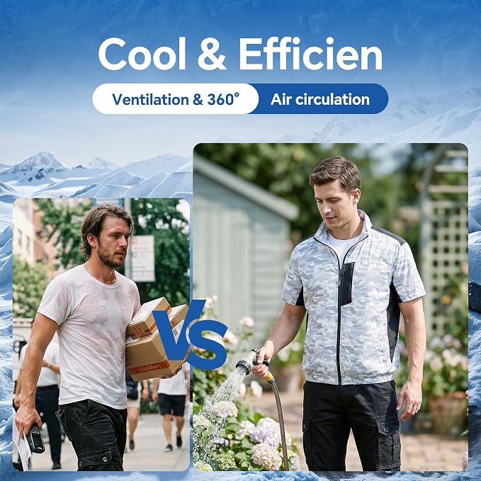 Cooling Vest with 30,000mAh Battery Pack,2 High-Speed Cooling Fans Jacket Air Conditioned Workwear for Summer - Image 4