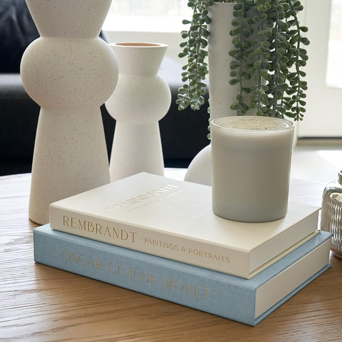 Beautiful Decorative Books - Set of 2 Linen Boxes Enhance Your Coffee Table, Bookshelf or Mantel Decor - Stylish Fake/Faux Books for Modern Home Decoration, Photo Storage and as a Keepsake Box - Image 2