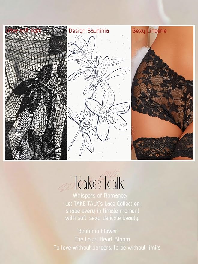 Take Talk Sexy Lace Underwear Panties Lingerie Gift for Women Wife 5 Pack Soft Cheeky Boy shorts Plus Size Underwear Women - Image 7