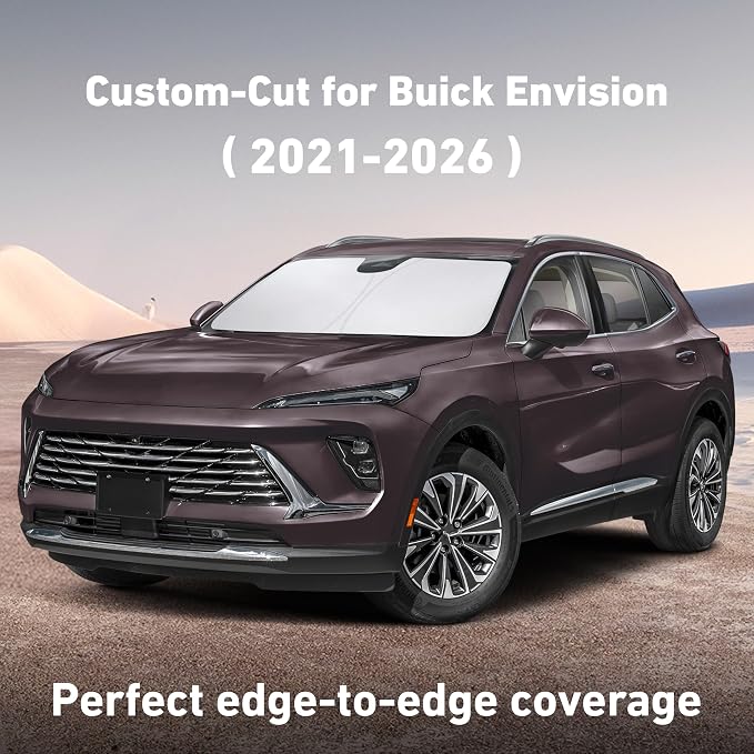 EcoNour Windshield Sunshade Compatible for Buick Envision 2021-2024 2025 2026, Sun Visor for Front Windshield & Window Sun Shade Cover, UV Heat Blocker & Protector, Car Accessories - Image 2