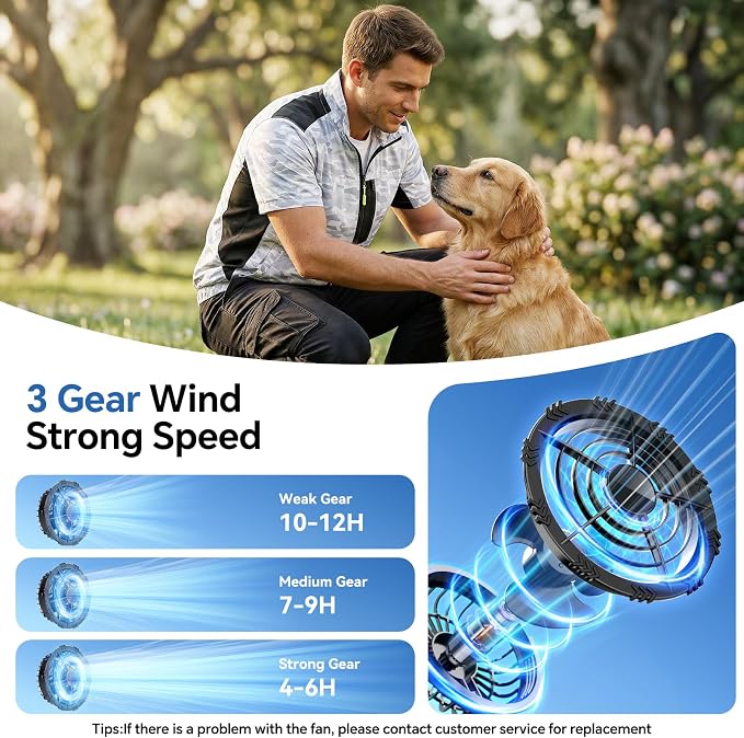 Cooling Vest with 30,000mAh Battery Pack,2 High-Speed Cooling Fans Jacket Air Conditioned Workwear for Summer - Image 3