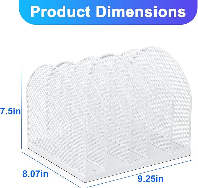 gianotter Desktop File Organizer with 5 Compartments | Desk Organizer Paper Organizer for Desk Workspace Organizers for Office Supplies (White, Upright Style) - Image 3