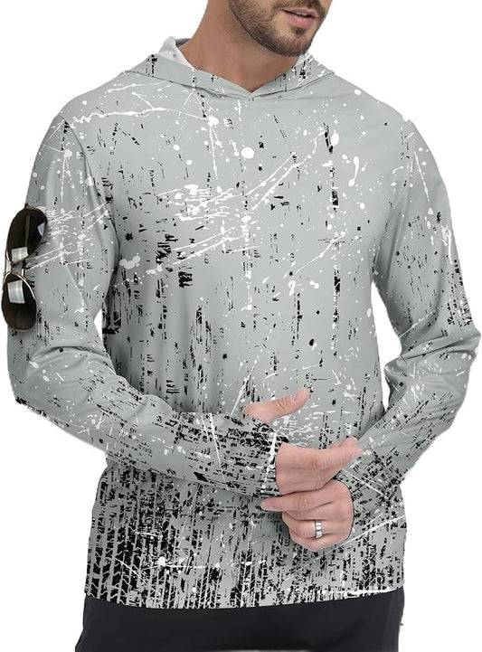 ZITY Men's Sun Protection Shirts Long Sleeve Rash Guard Hoodie UV UPF 50+ Fishing Running Athletic Sweatshirts by ZITY
