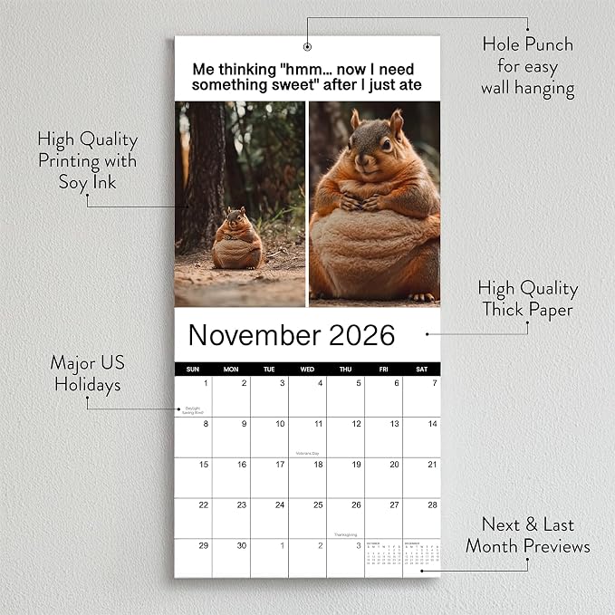 2026 Memes Wall Calendar | 12 Months of Hillarious Memes/Jokes to Keep You Laughing All Year, Funny White Elephant Gift For Him or Her, Give Them Something That Will Make Them Smile - Image 2