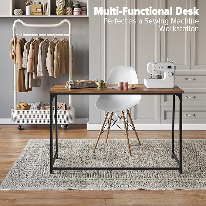WOHOMO Folding Desk, 47.2" Foldable Computer Table for Small Spaces, Walnut | Easy Assembly and Fold, Sturdy Home office desks for Study Bedroom Dorm Space Saving Writing Work Apartment - Image 7