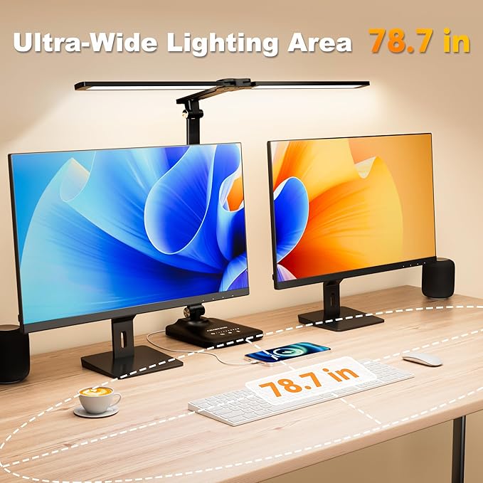 CHARYJOD LED Desk Lamp for Office Home, Height Adjustable Architect Desk Light with USB Adapter, Stepless Dimming Desk Lamp Light for Reading, Study, Workbench - Image 3