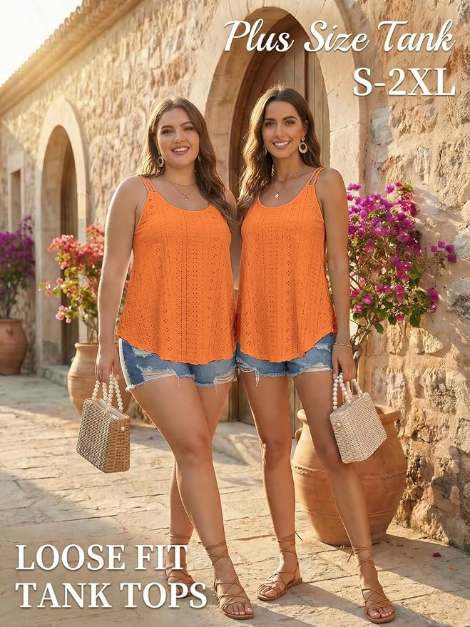 ATHMILE Women's Tank Tops Sleeveless Summer Top Spaghetti Strap Spring Shirt Loose Fit Beach Vacation 2026 Casual - Image 5