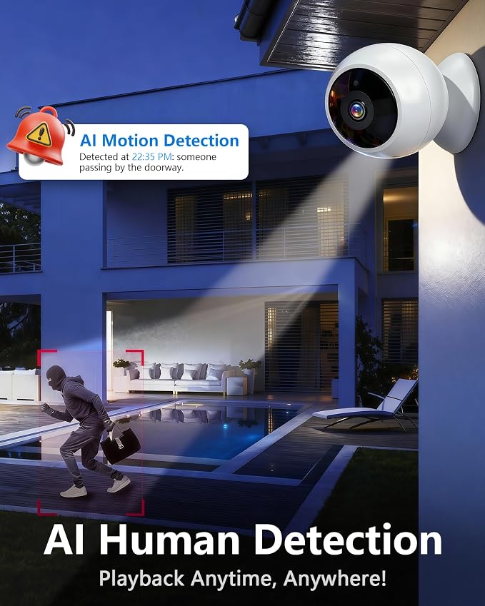 AMTIFO Security Cameras Wireless Outdoor Magnetic: Install-Free Smart Indoor 2K WiFi - Long Battery Life Powered Wireless Cameras for Home Security with AI Motion Detection - Image 6