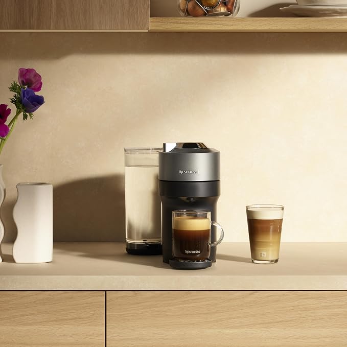 Nespresso Vertuo Pop+ Deluxe Coffee and Espresso Maker by Breville with Milk Frother, Titan - Image 6