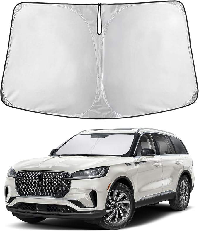 EcoNour Windshield Sunshade Compatible for Lincoln Aviator 2020-2024 2025 2026, Sun Visor for Front Windshield & Window Sun Shade Cover, UV Heat Blocker & Protector, Car Accessories by EcoNour
