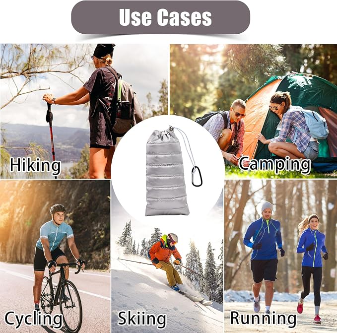 Lyreh Thermal Phone Pouch, Down Cotton Warm Phone Case Cover Bags Prevents Freezing & Overheating Protector Cellphone Pouch with Carabiner for Outdoor Camping Hiking Skiing (Silver) - Image 7