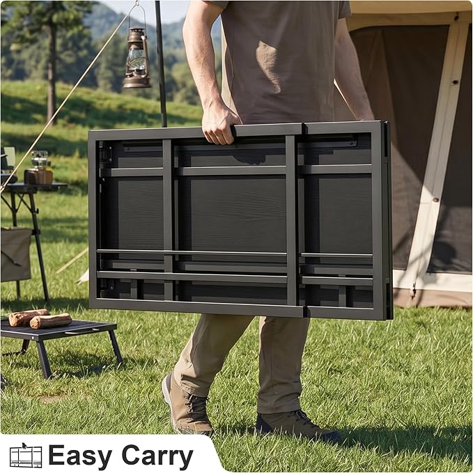 40" Folding Computer Desk No Assembly Needed Foldable Table for Small Space | Small Folding Table for Home Office, Study, Writing, Gaming, Compact RV Living, Camping, Sturdy and Easy Carry, Versatile - Image 6