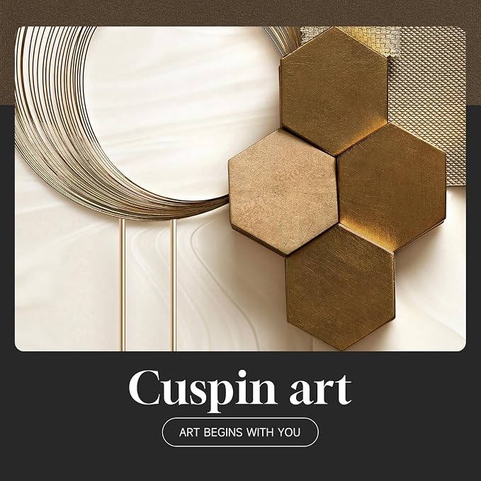 Framed Modern Luxury Gold Wall Art for Living Room, 3 Piece Bright Style Art Prints Paintings Artwork for Walls, Bronze Cirle Geometric Pictures for Dining Room Office Bedroom Hallway Wall Decor 16x24 In - Image 8