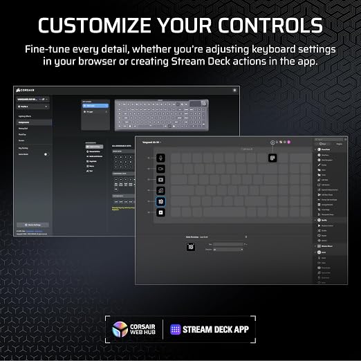 Corsair Vanguard AIR 99 Wireless Low-Profile Optical-Mechanical RGB Gaming Keyboard – QWERTY US, 99% Layout, OPX Switches, 8000Hz Hyper-Polling, Stream Deck Integration, Flashtap SOCD – Black - Image 10