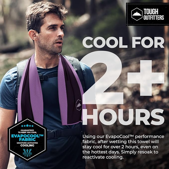 Tough Outdoors Cooling Towels for Neck Face - Neck Cooling Towel for Hot Weather Yoga Sports Golf Sweat - Instant Cold Towel - Image 2