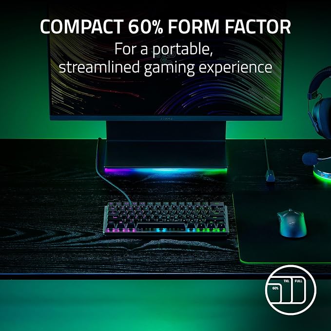 Razer Huntsman V3 Pro Mini 60% Esports Gaming Keyboard, Black | Analog Optical Switches, Razer Snap Tap, Rapid Trigger, Adjustable Actuation, Dual-Purpose Mod Keys, Doubleshot PBT Keycaps - Image 10