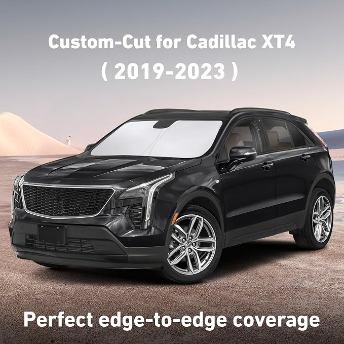 EcoNour Windshield Sunshade Compatible for Cadillac XT4 2019-2023 2024 2025, Sun Visor for Front Windshield & Window Sun Shade Cover, UV Heat Blocker & Protector, Car Accessories - Image 2