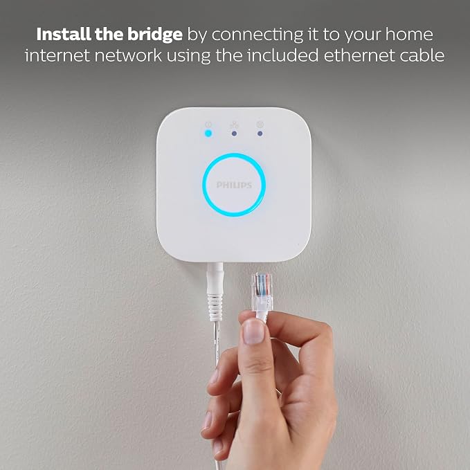 Philips Hue Bridge, Unlock the Full Potential of Hue Bridge System, Multi-Room and Out-of-Home Control, Create Automations and Zones, Smart Lighting Hub, Works with Voice and Matter-Compatible - Image 3