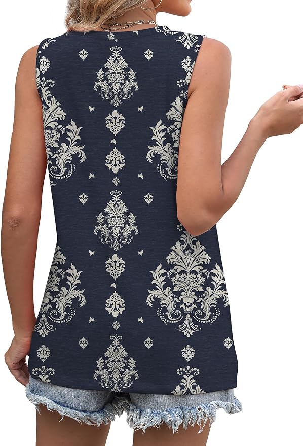 WIHOLL Women's Sleeveless Summer Crewneck Loose Fit Tank Tops - Image 4