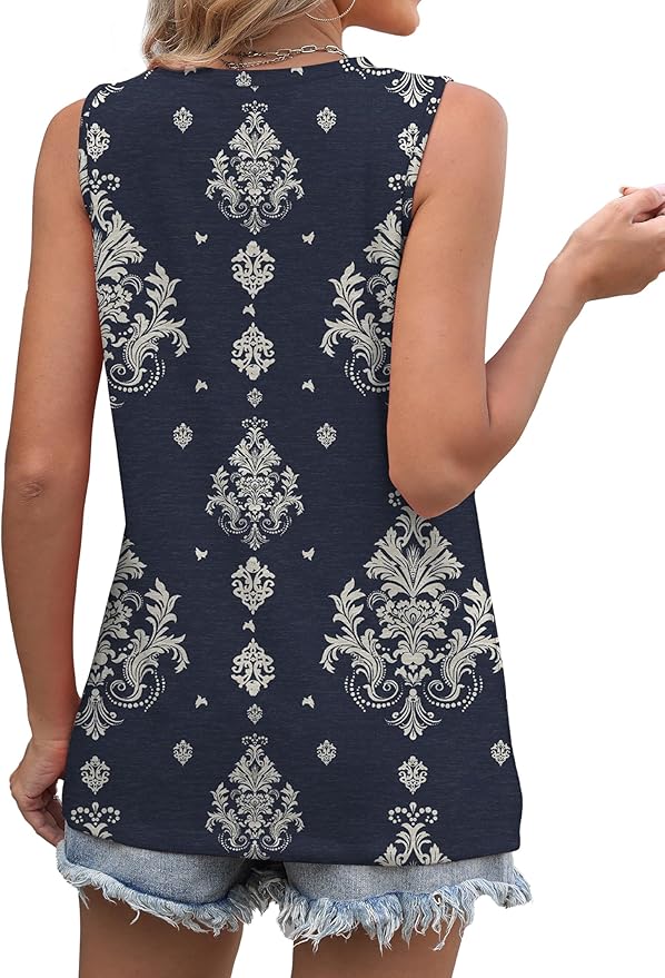 WIHOLL Women's Sleeveless Summer Crewneck Loose Fit Tank Tops - Image 4