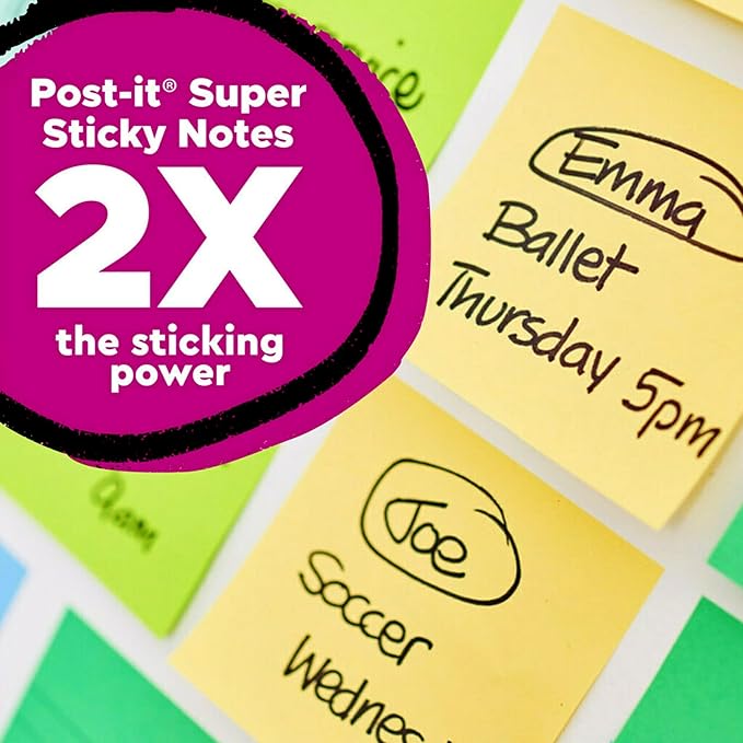 Post-it 100% Recycled Super Sticky Notes, 3 x 3 in, Canary Yellow, 5 Pads - Image 3