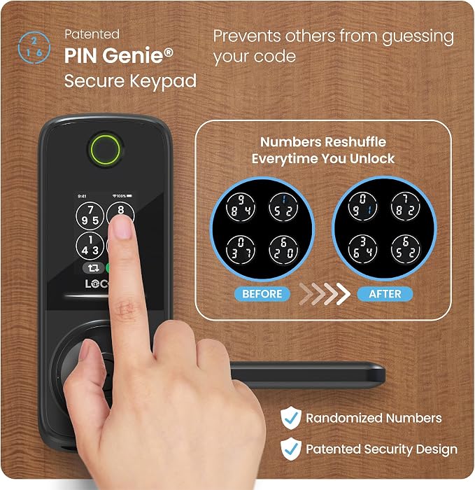 Lockly Secure Pro Smart Lock with Handle - Biometric Fingerprint & Patented Anti-Peep PIN Genie Keypad, Built-in Wi-Fi Keyless Entry Door Lock, App Remote Control, Works with Alexa & Google Assistant - Image 6