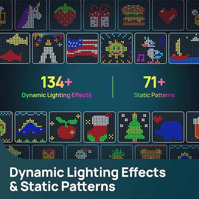 Linkind Smart Curtain Lights - APP Control, AI Pattern GIF Display, Works with Alexa Google Home, 400 LEDs Color Changing Lights Outdoor Indoor Fourth of July American Flag Lights, 4.9×4.5ft - Image 2