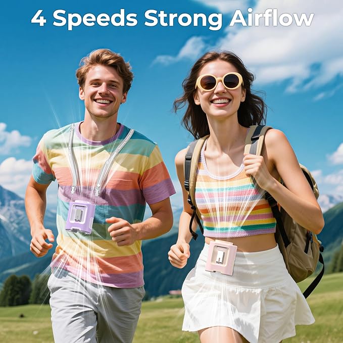 AMACOOL Mini Portable Waist Fan Clip on, Birthday Gifts for Mother Mom Her Girl, 13000RPM Rapid-Cooling Personal Neck Fans, Wearable Shirt Belt Fan for Women Men Outdoor Work Jobsite Travel Camping - Image 4