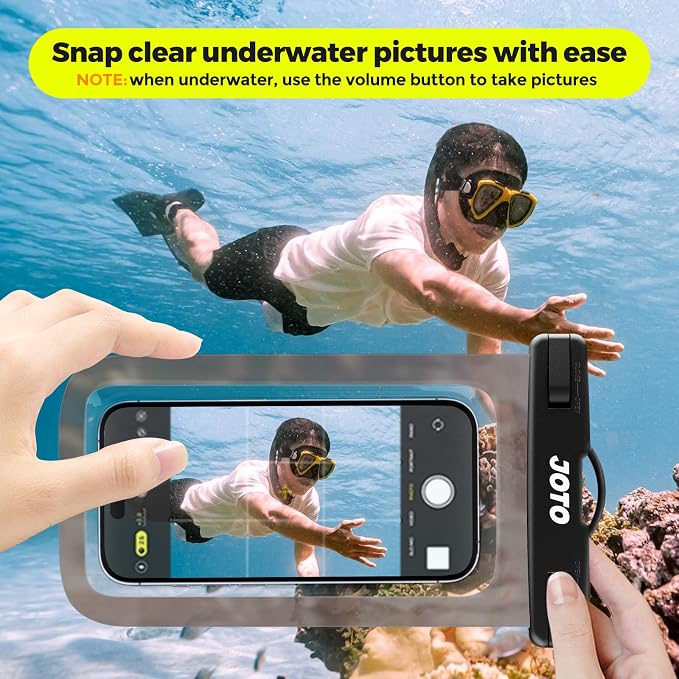 JOTO Up to 7" Universal Waterproof Phone Case for iPhone 17 Air 16 15 14 13 12 11 Plus Pro Max, IPX8 Cellphone Dry Bag XR X SE, Galaxy S23 S22 S21 S20+ S20 S10 Plus Note, Pixel -CrystalBlack - Image 3