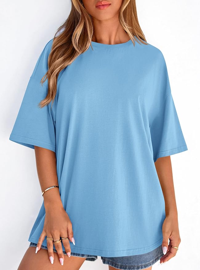 PRETTYGARDEN Womens 2026 Spring Going Out Tops Casual Short Sleeve Crewneck Loose Fit Basic Oversized T Shirts Summer Outfits - Image 7