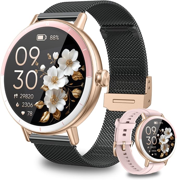 KEEPONFIT Smart Watch for Men/Women Android & iPhone, 1.27" Touch Screen Fitness Tracker with Answer/Make Calls, IP68 Waterproof Heart Rate/Sleep/SpO2 Monitor, Pedometer, 100+ Sport Modes by KEEPONFIT